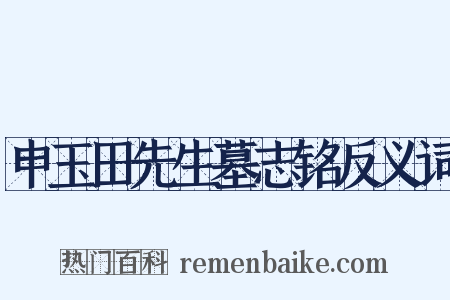 申玉田先生墓志铭反义词是什么意思的图片